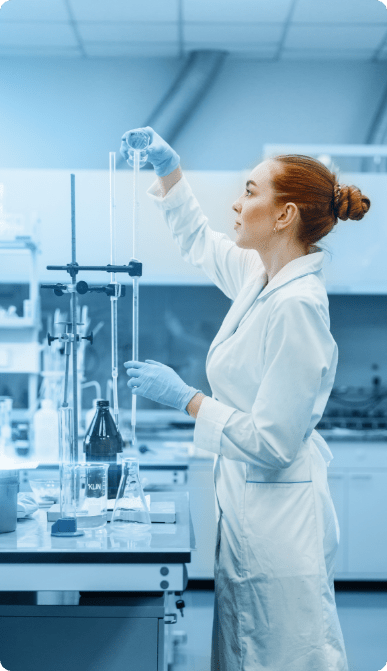 Scientist working with microscope
